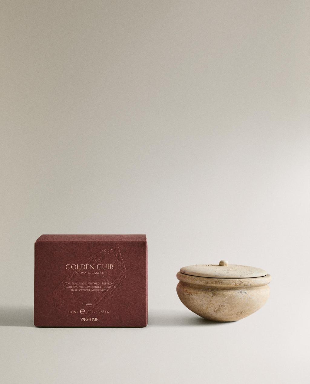 (100 G) GOLDEN CUIR SCENTED CANDLE