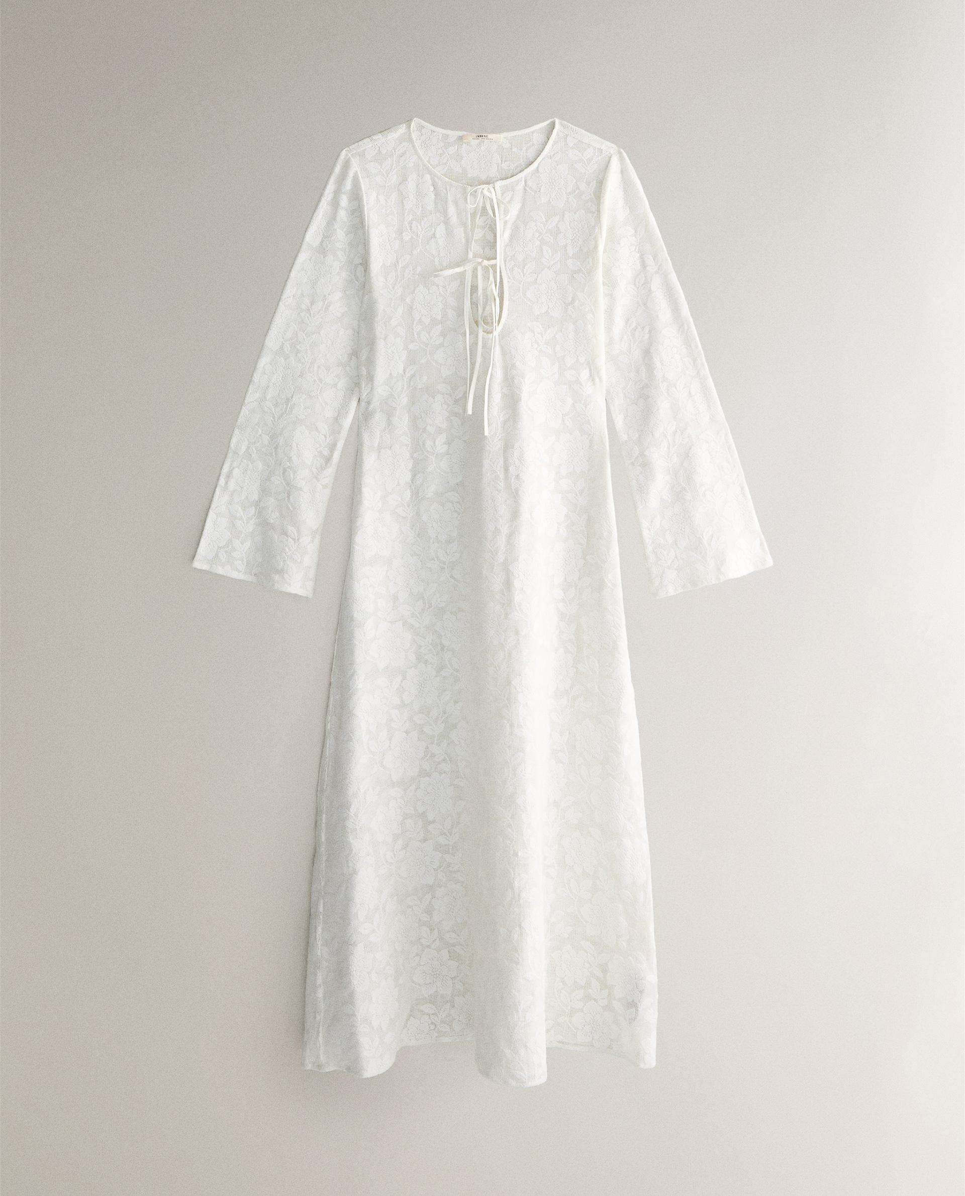 LONG COTTON LACE DRESS | Zara Home United States of America