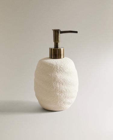 TEXTURED CERAMIC SOAP DISPENSER