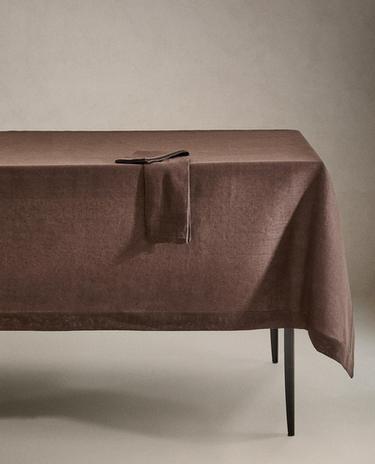 TOALHA DE MESA DE LINHO COR LISA