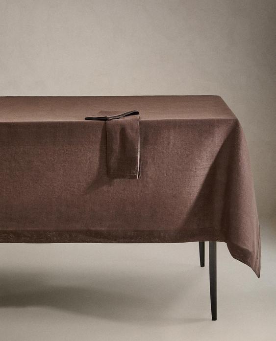 TOALHA DE MESA DE LINHO COR LISA