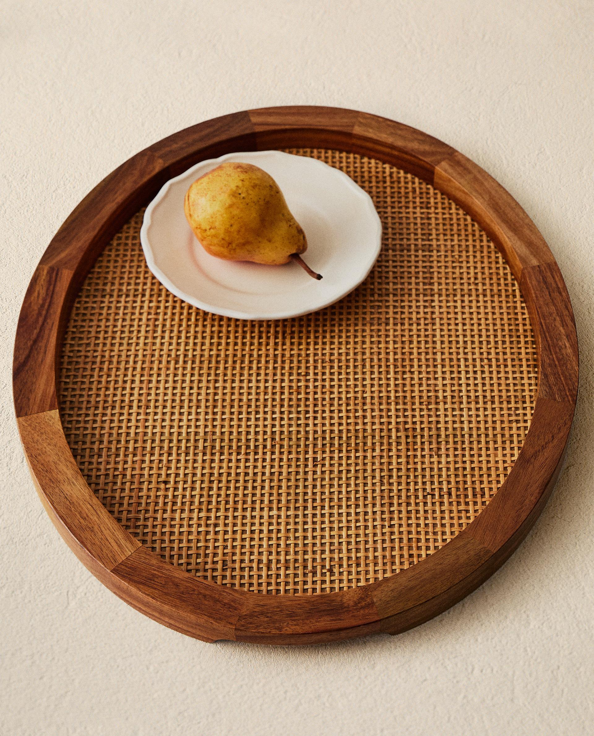 OVAL WOODEN RATTAN TRAY OVAL WOODEN RATTAN TRAY