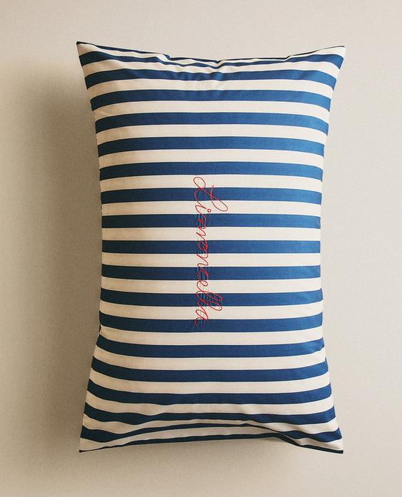 X THE ANIMALS OBSERVATORY KIDS’ STRIPED PILLOWCASE