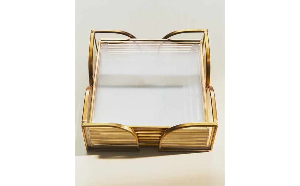 SET TATAKAN GELAS LOGAM DAN KACA (SET ISI 6)