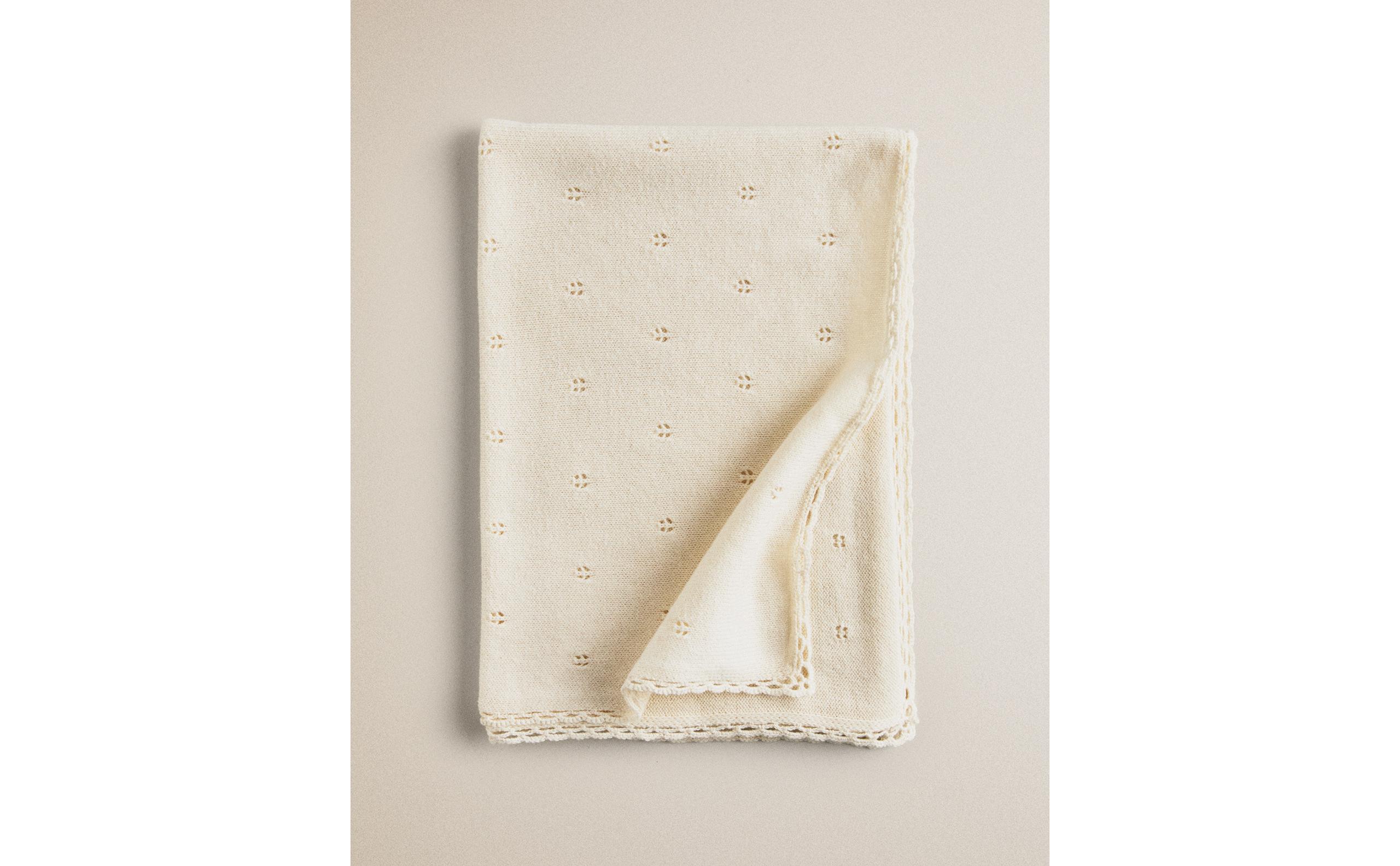 POINTELLE COTTON BABY BLANKET