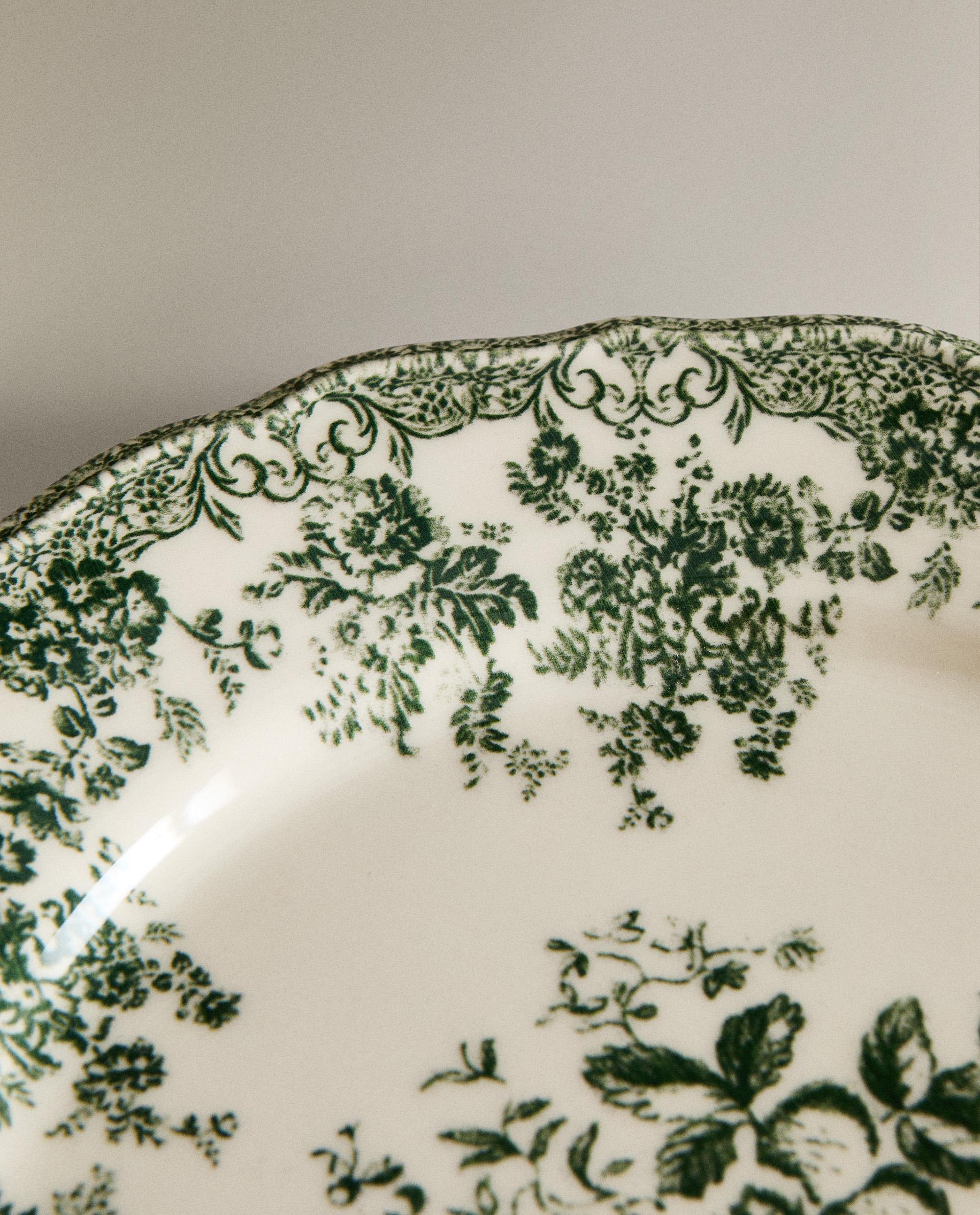 GREEN FLORAL EARTHENWARE DINNER SET product thumbnail 4