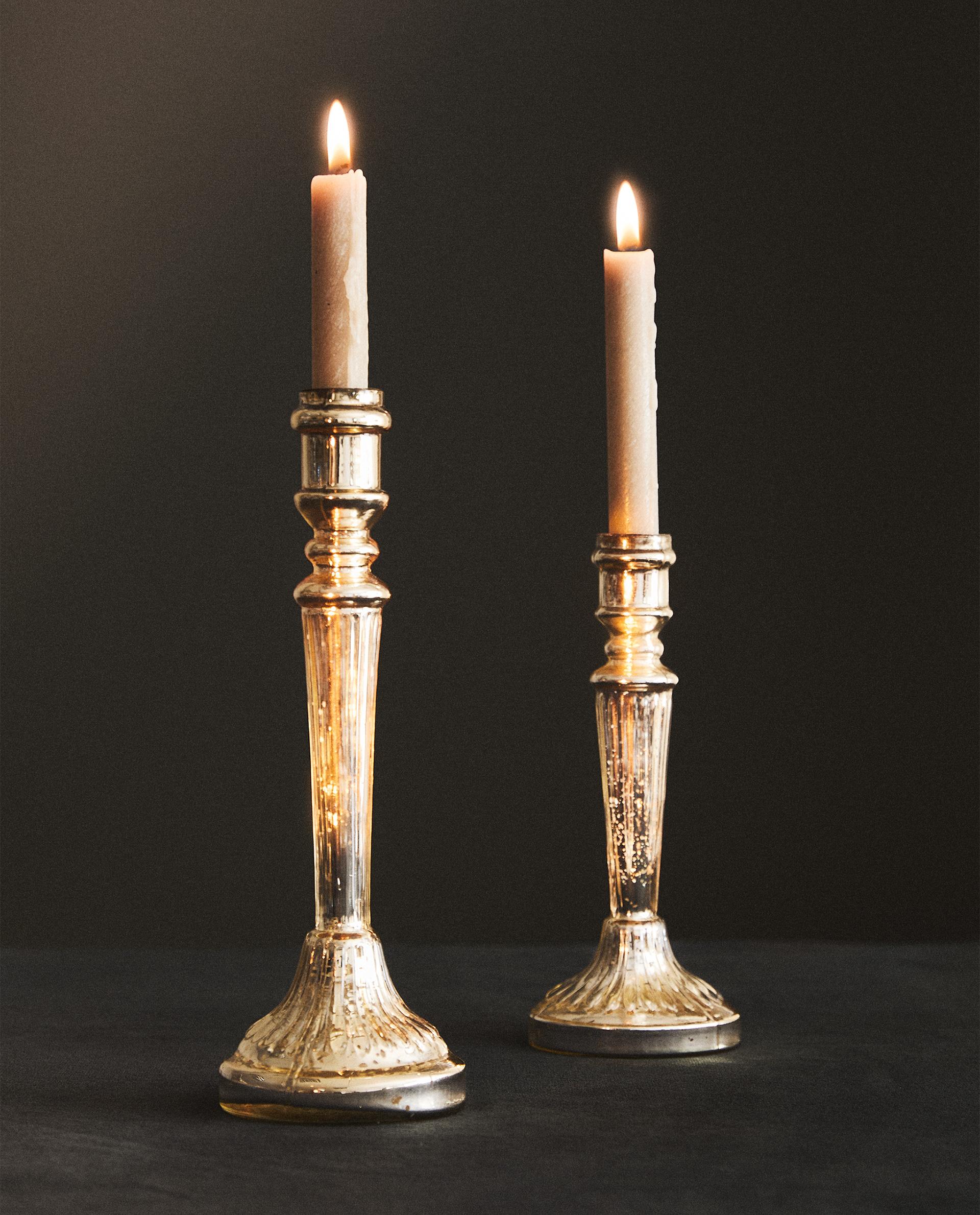 ANTIQUE CHRISTMAS GLASS CANDLESTICK | Zara Home Canada