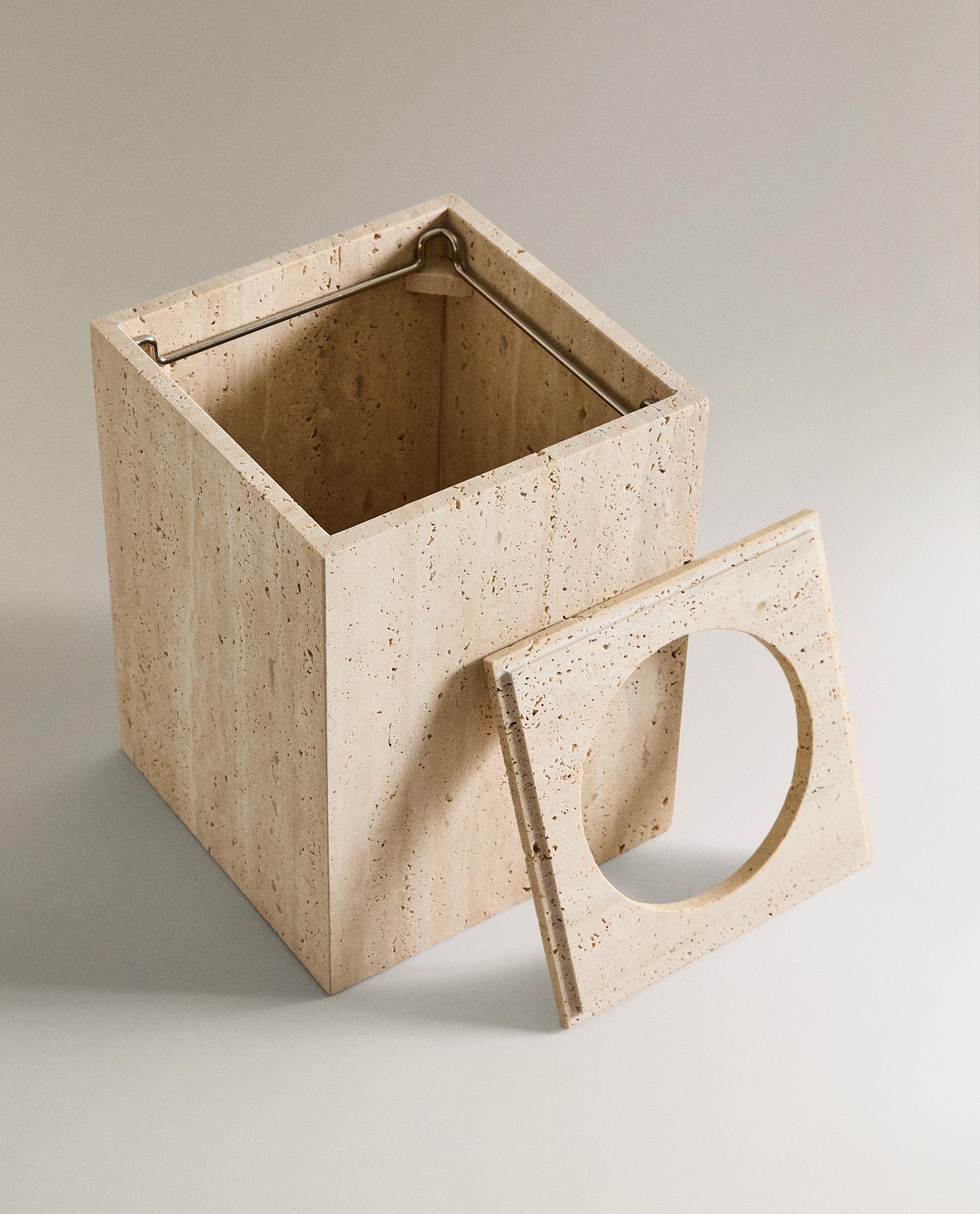 LIXEIRA BANHEIRO MÁRMORE BEGE | Zara Home Brasil
