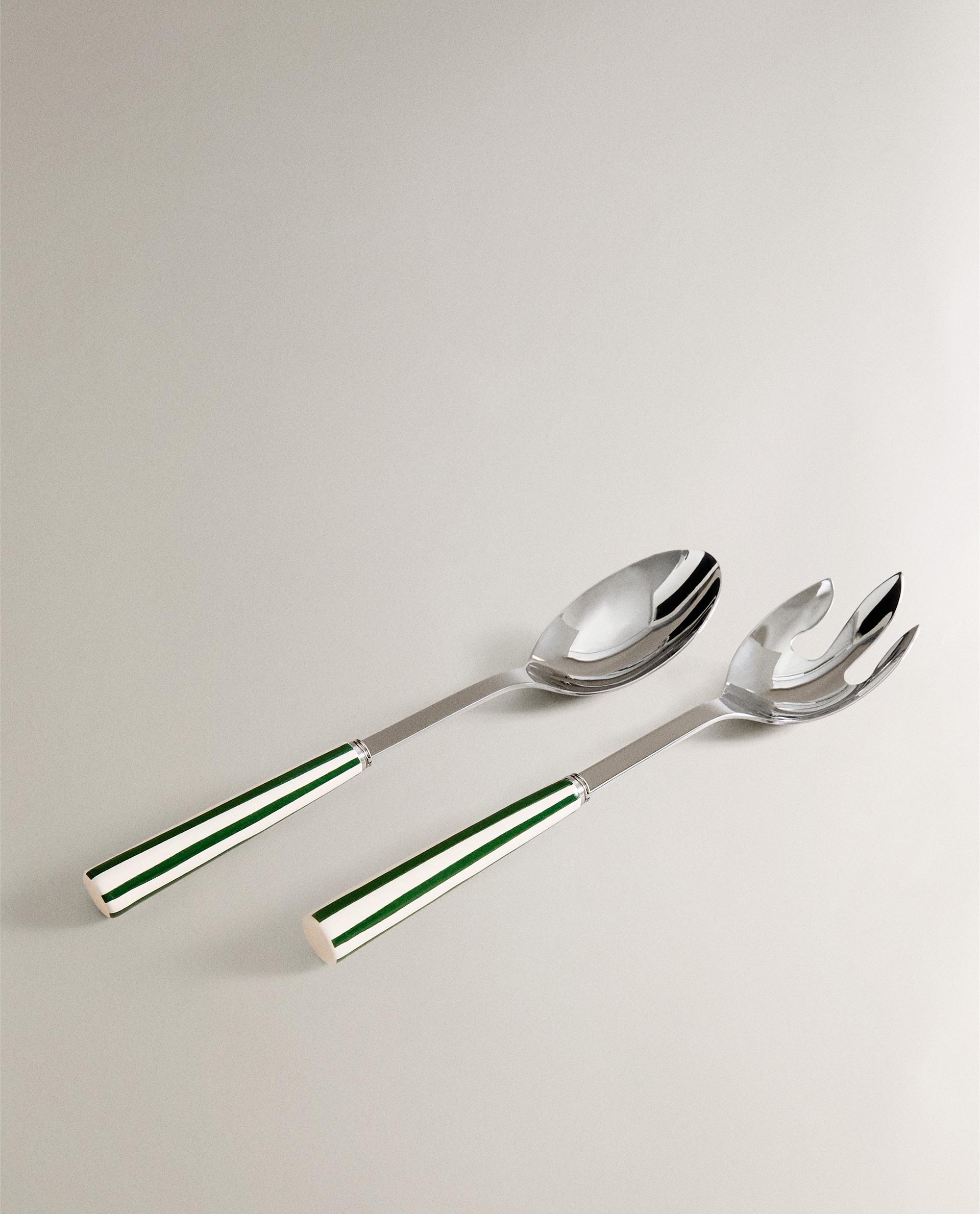 SALAD CUTLERY SET WITH CERAMIC HANDLE (SET OF 2)