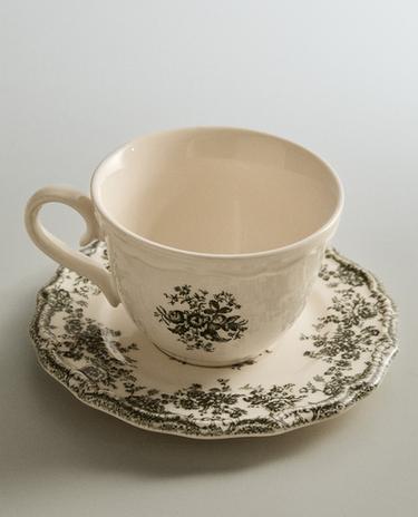 CHÁVENA DE CHÁ COM PRATO FLORAL