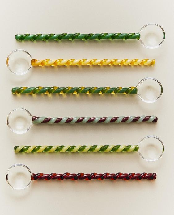 PACK CUCHARILLAS VIDRIO MULTICOLOR (PACK DE 6)