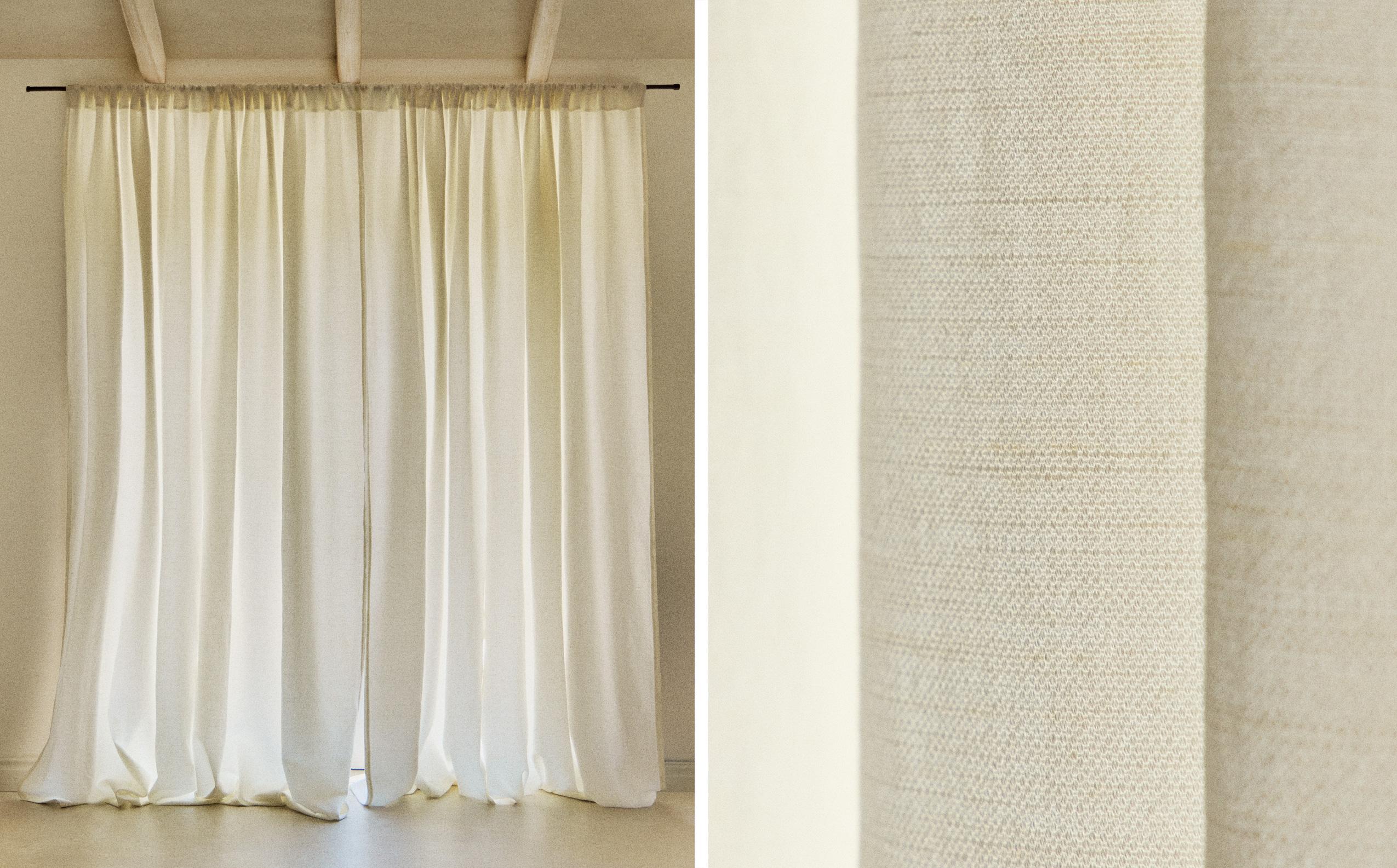 ZARA HOME リネン カーテン135x270 cm 2枚セット 高遮光性 コットンリネン カーテン | Zara Home 日本/Japan