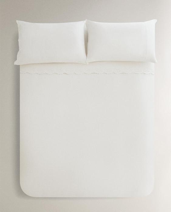EMBROIDERED DUVET COVER WITH TRIM