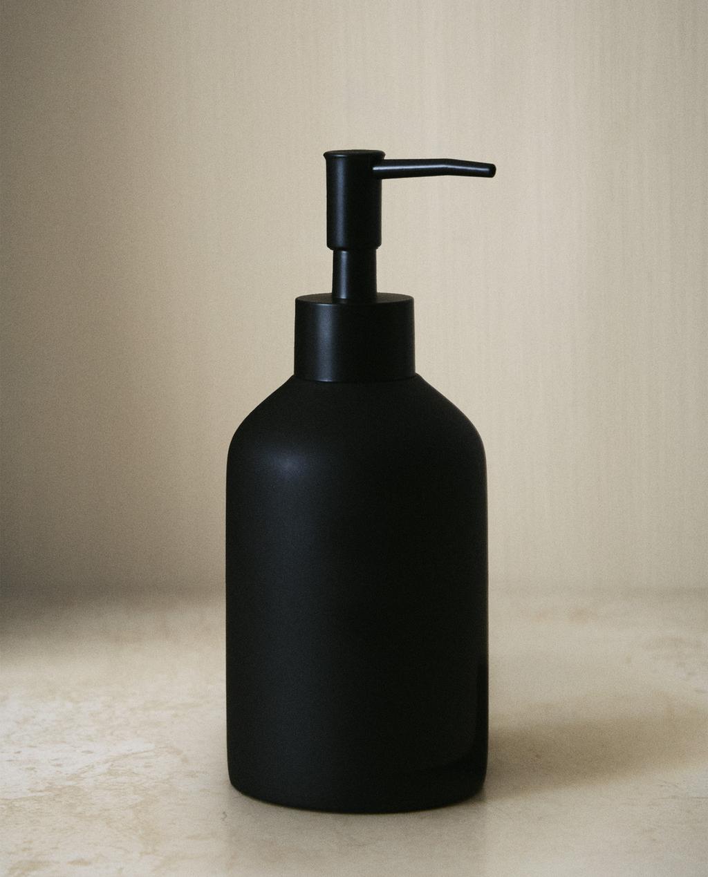 BLACK RESIN SOAP DISPENSER