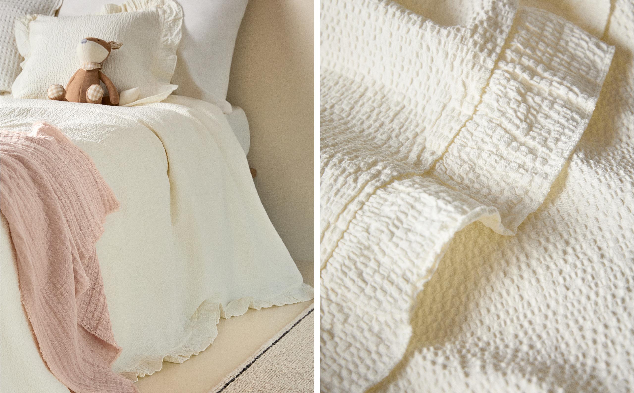渡邉☺︎ZARA HOME ベットカバー マルチカバー 未使用】ZARA HOME ベッドカバー ベッドスプレッド マルチカバー