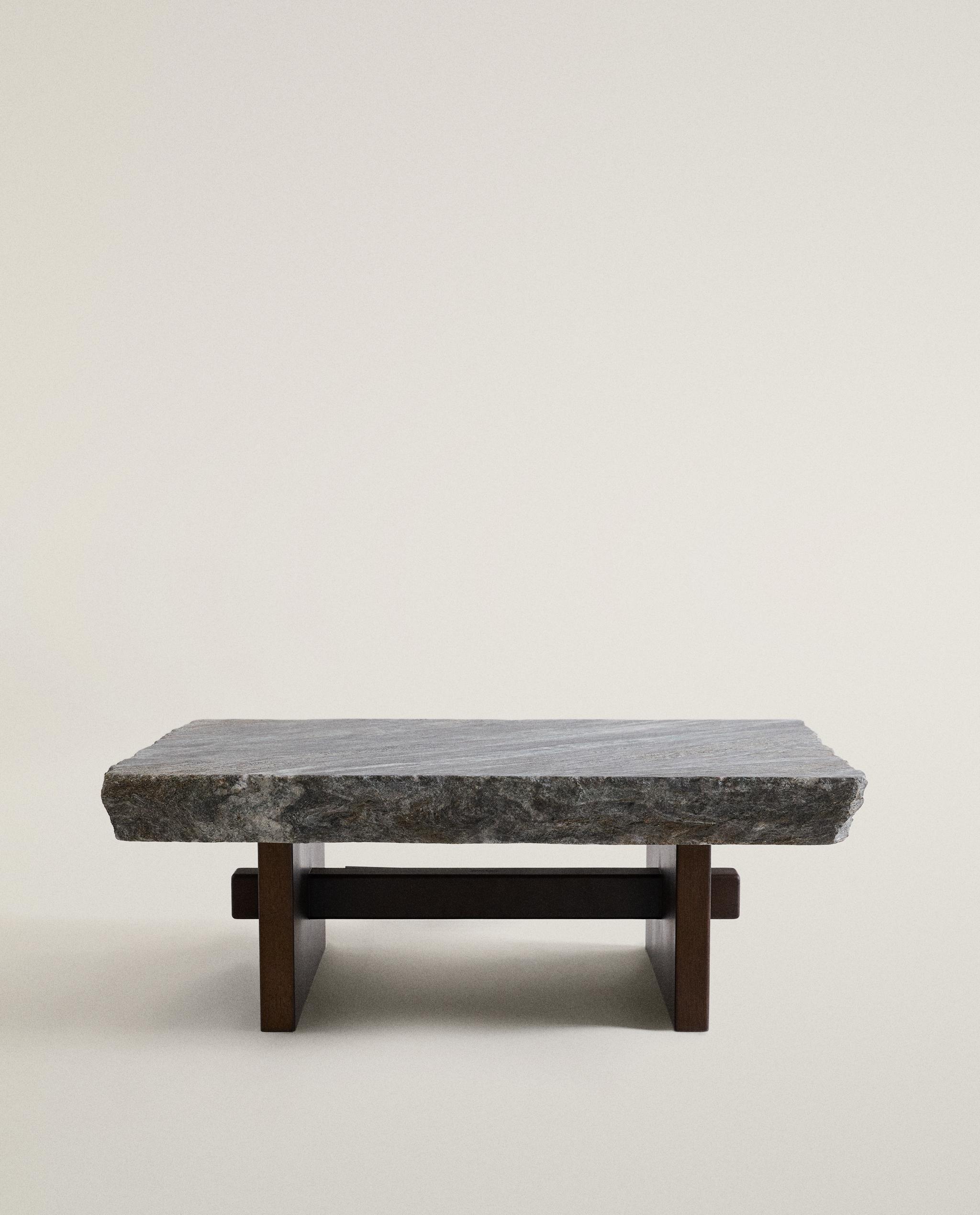 TABLE BASSE EN MARBRE ET BOIS — Zara Home