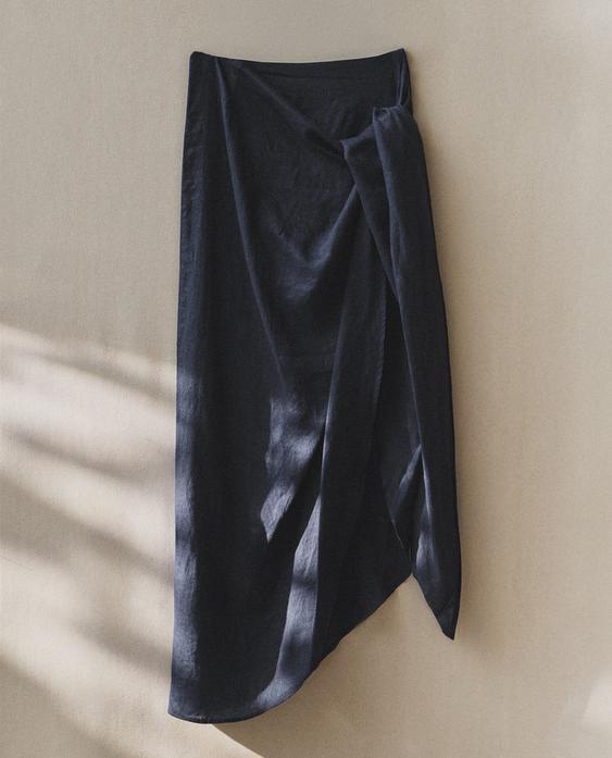 LONG LINEN BEACH SARONG WITH KNOT LONG LINEN BEACH SARONG WITH KNOT