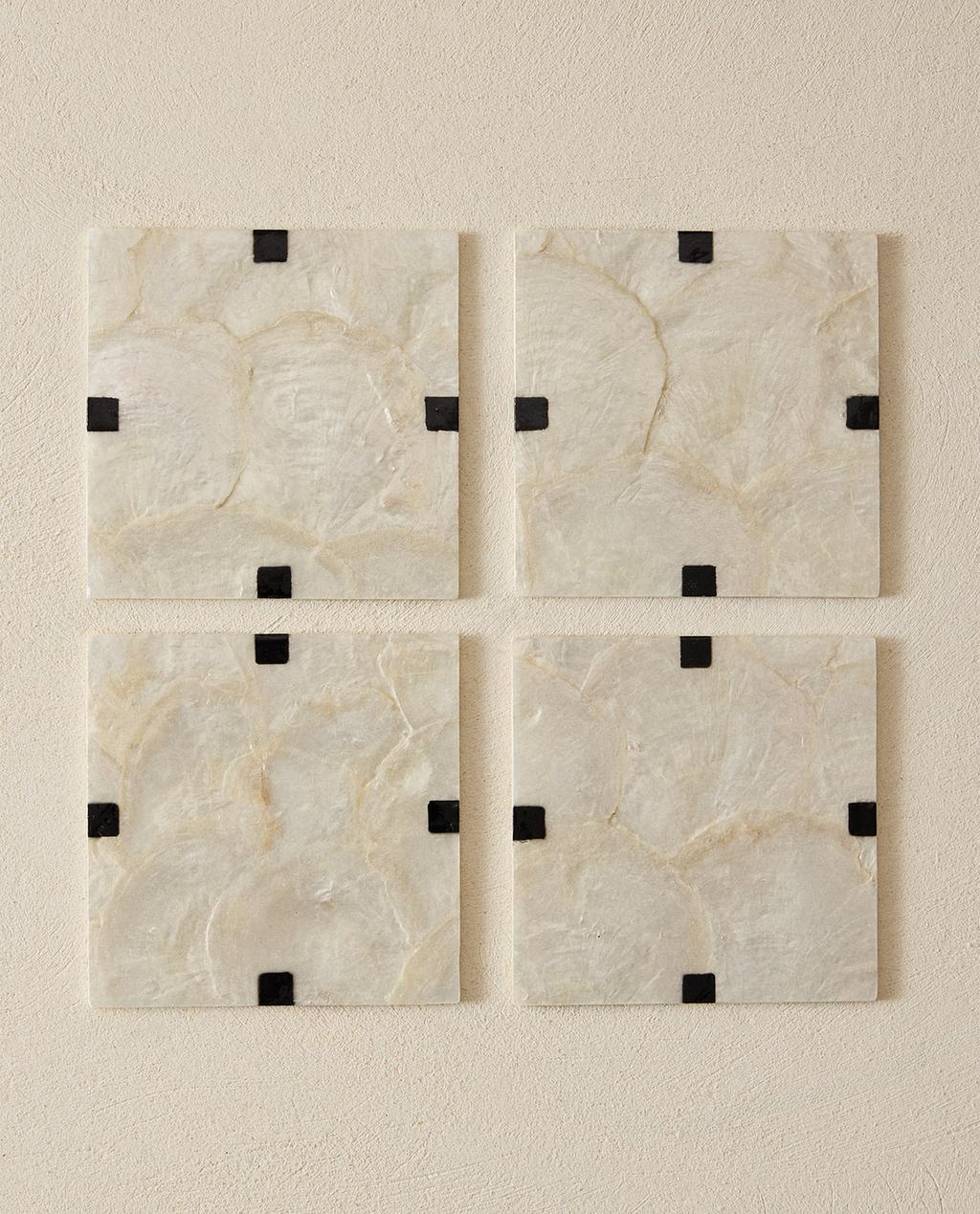 珍珠母杯墊套裝（四件裝）