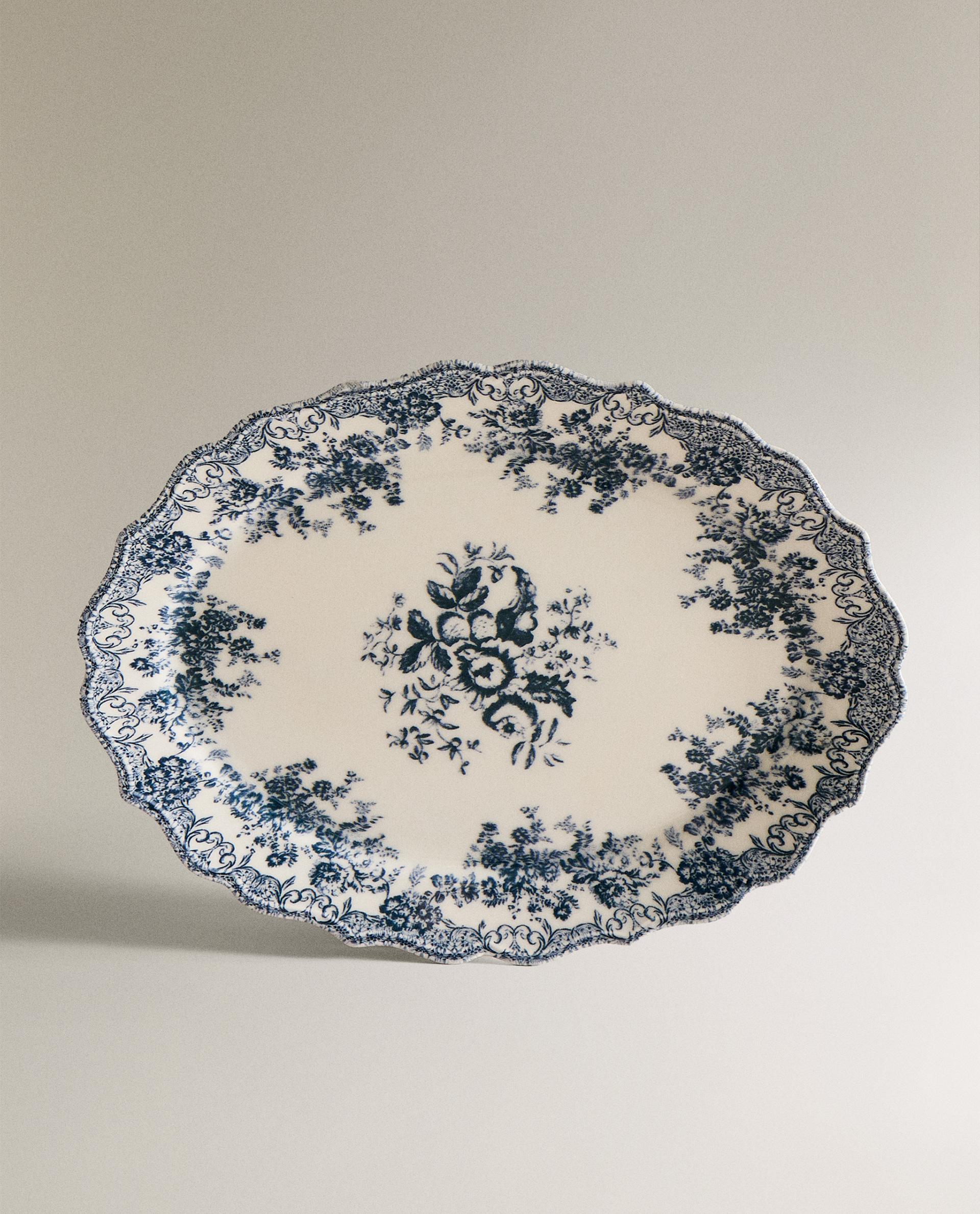 FLORAL EARTHENWARE SERVING DISH product thumbnail 3