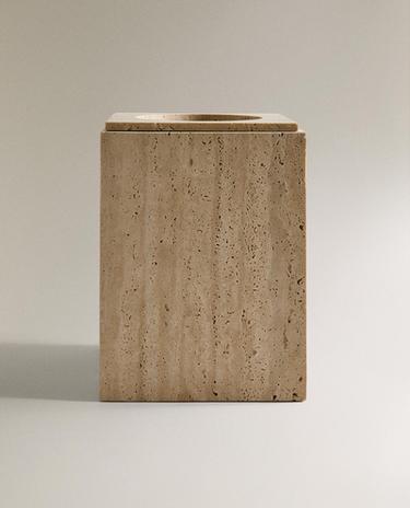 ベージュ マーブル バスルーム ゴミ箱