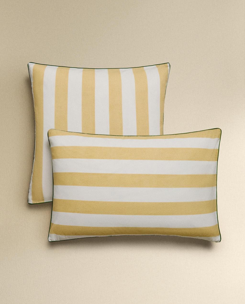 FADED COTTON STRIPED PILLOWCASE