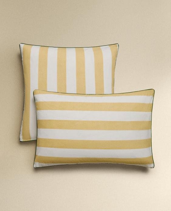 STRIPED WASHED COTTON PILLOWCASE STRIPED WASHED COTTON PILLOWCASE