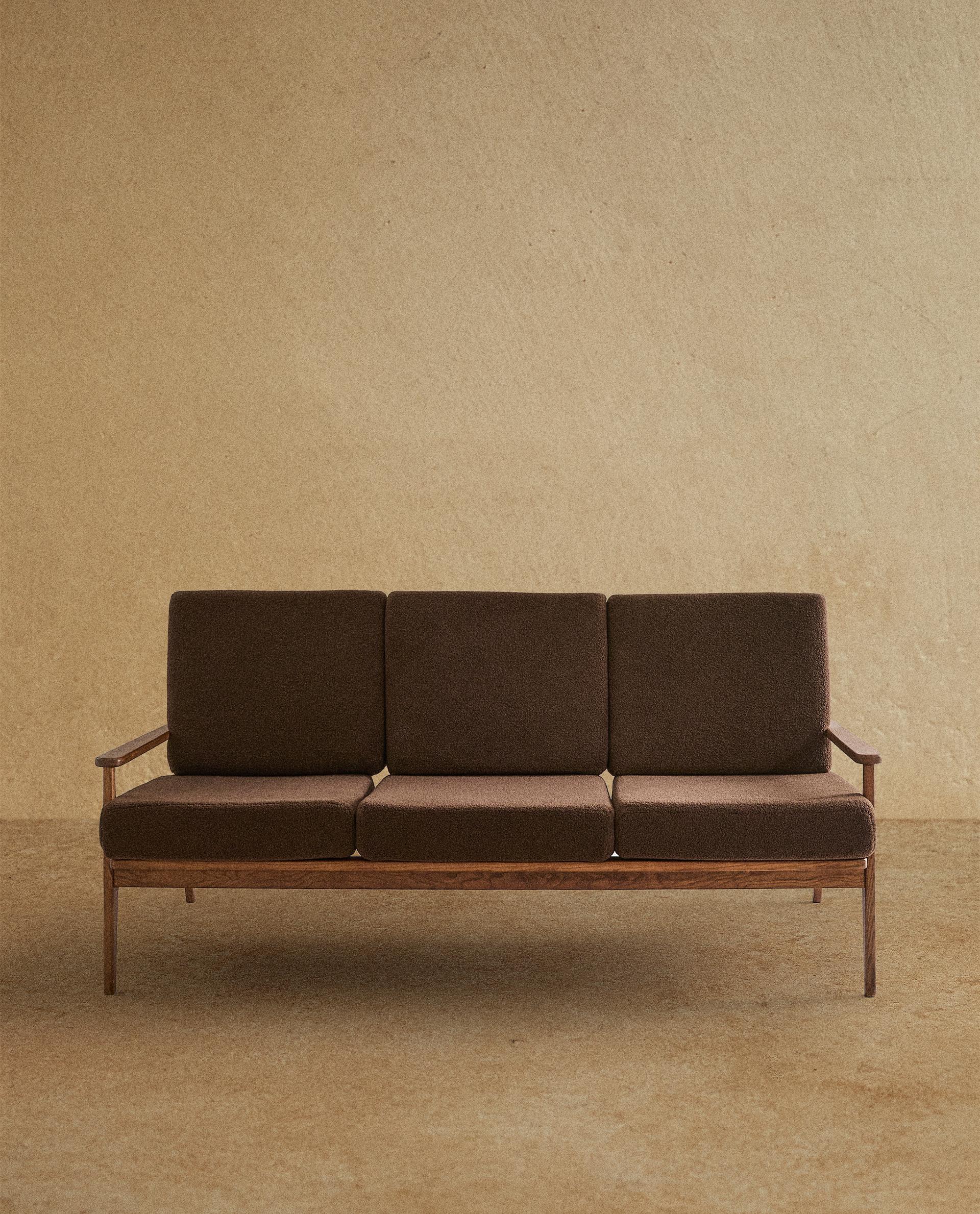 ASH WOOD THREE-SEAT COUCH