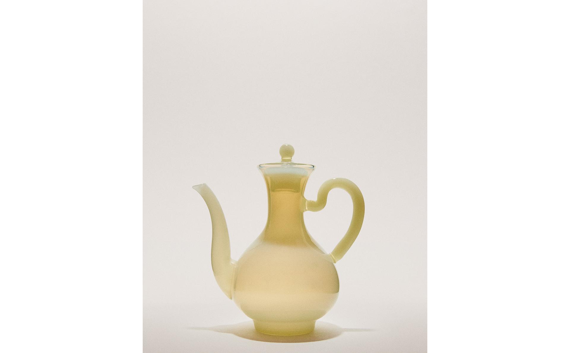 ボロシリケイトガラス フタ付きソイソース ピッチャー