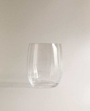 BICCHIERE IN VETRO BOHEMIA CRYSTAL CON LINEE