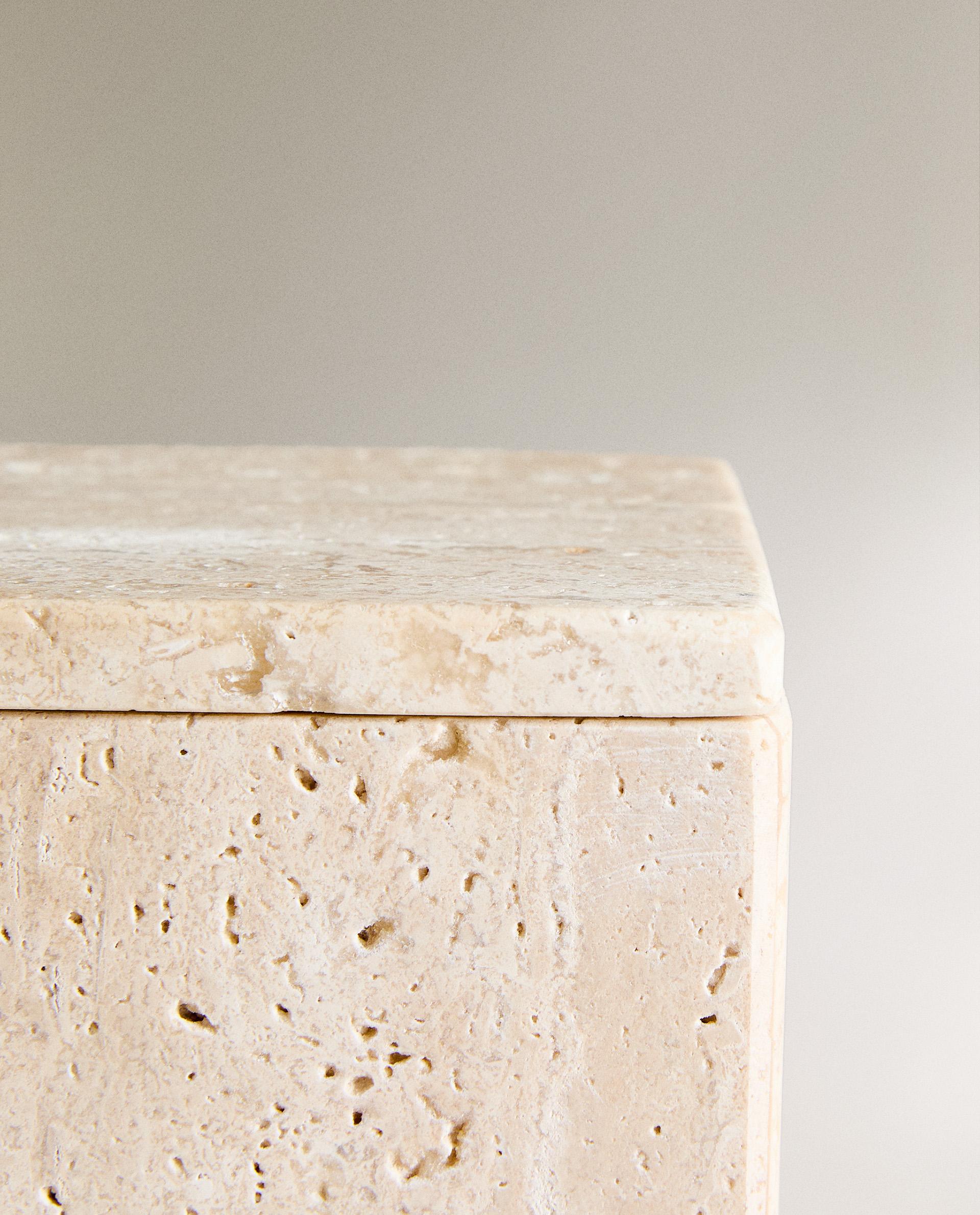 BEIGE MARBLE BATHROOM STORAGE BOX