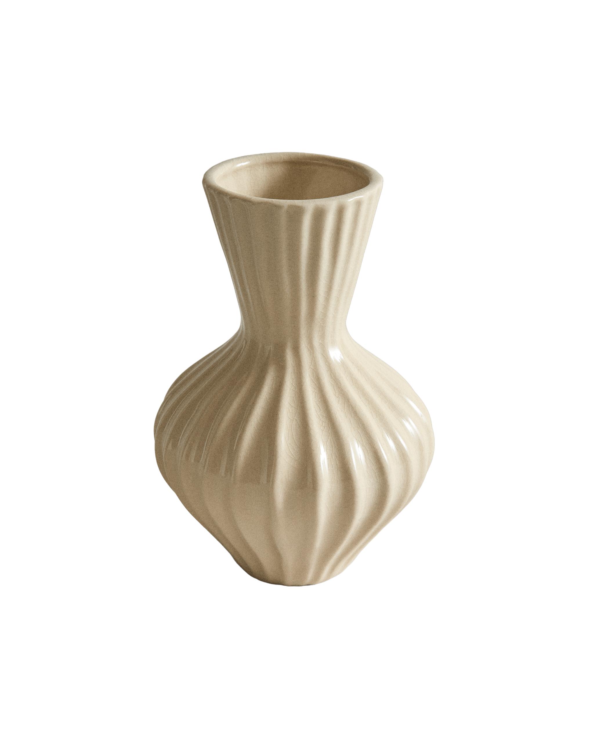SMALL ENAMELLED STRIPED CERAMIC VASE