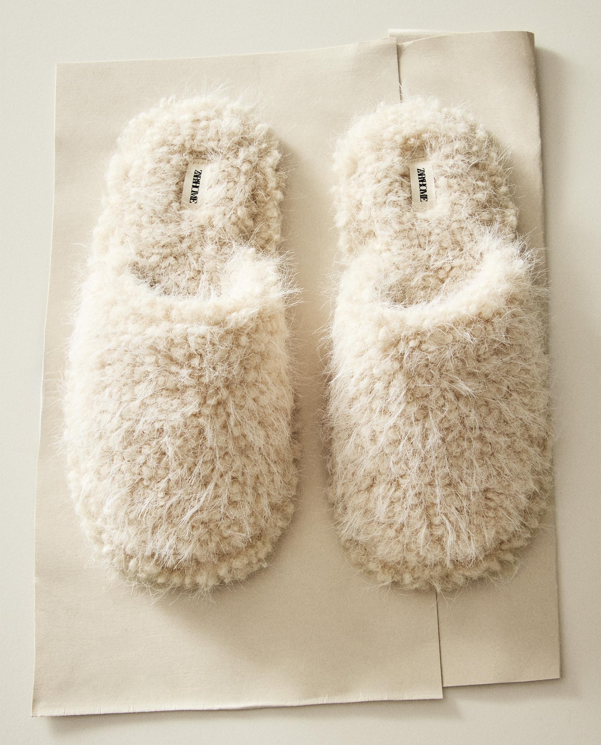 FAUX FUR MULE SLIPPERS Zara Home Hungary - Main Image