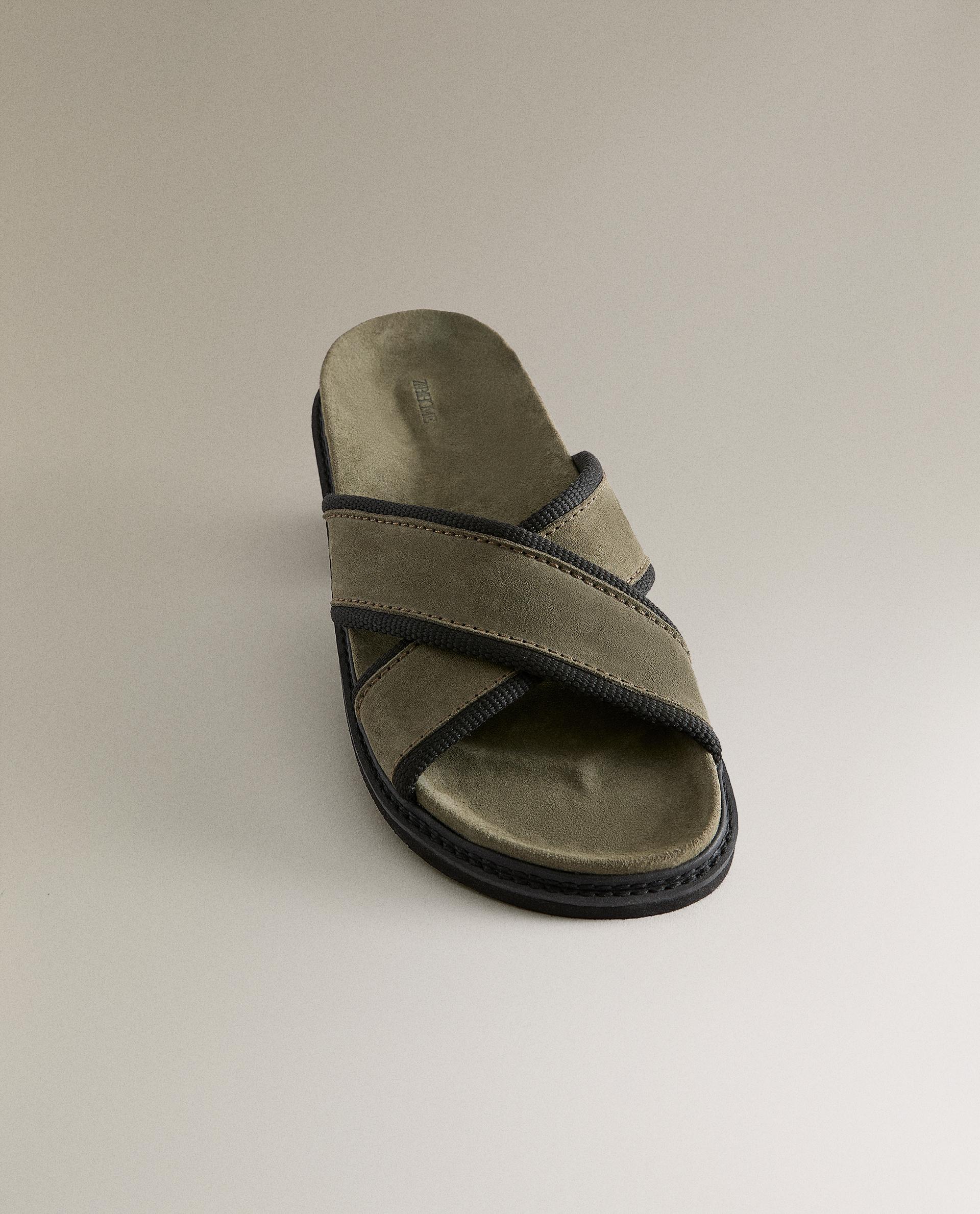 LEATHER CROSSOVER SANDALS | Zara Home United States of America