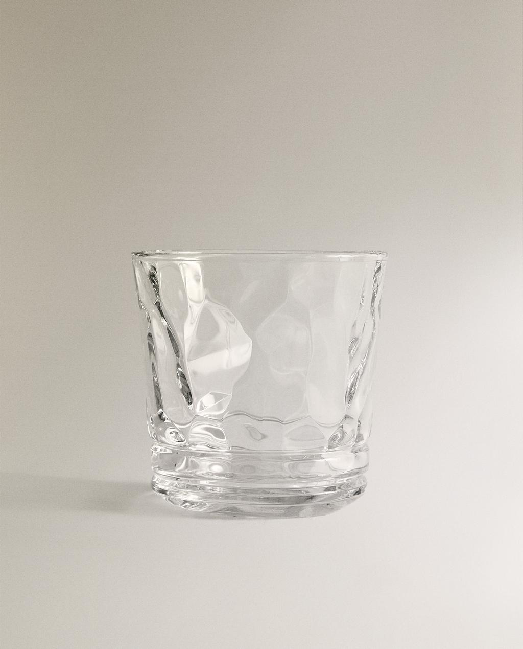 RAISED DESIGN GLASS TUMBLER