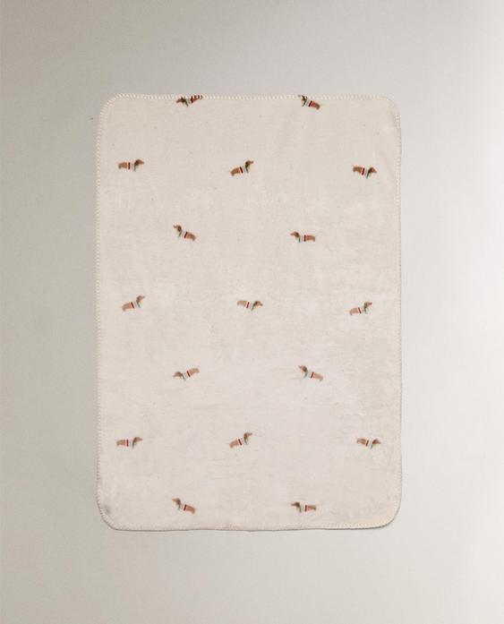FLEECE DACHSHUND DOG BABY BLANKET FLEECE DACHSHUND DOG BABY BLANKET