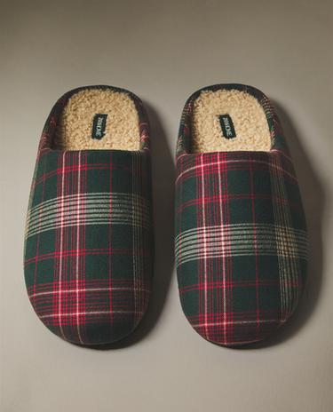 WARM CHECK SLIPPERS