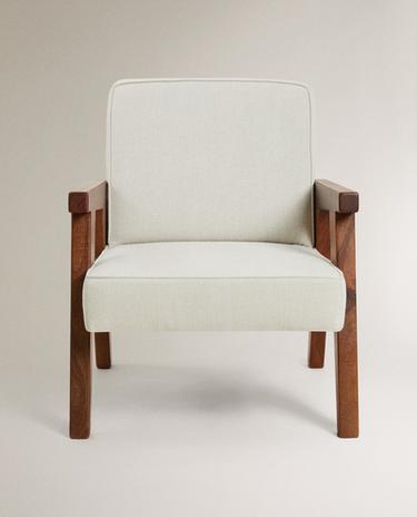 FAUTEUIL EN NOYER TAPISSÉ ZARA HOME BY BLASCO