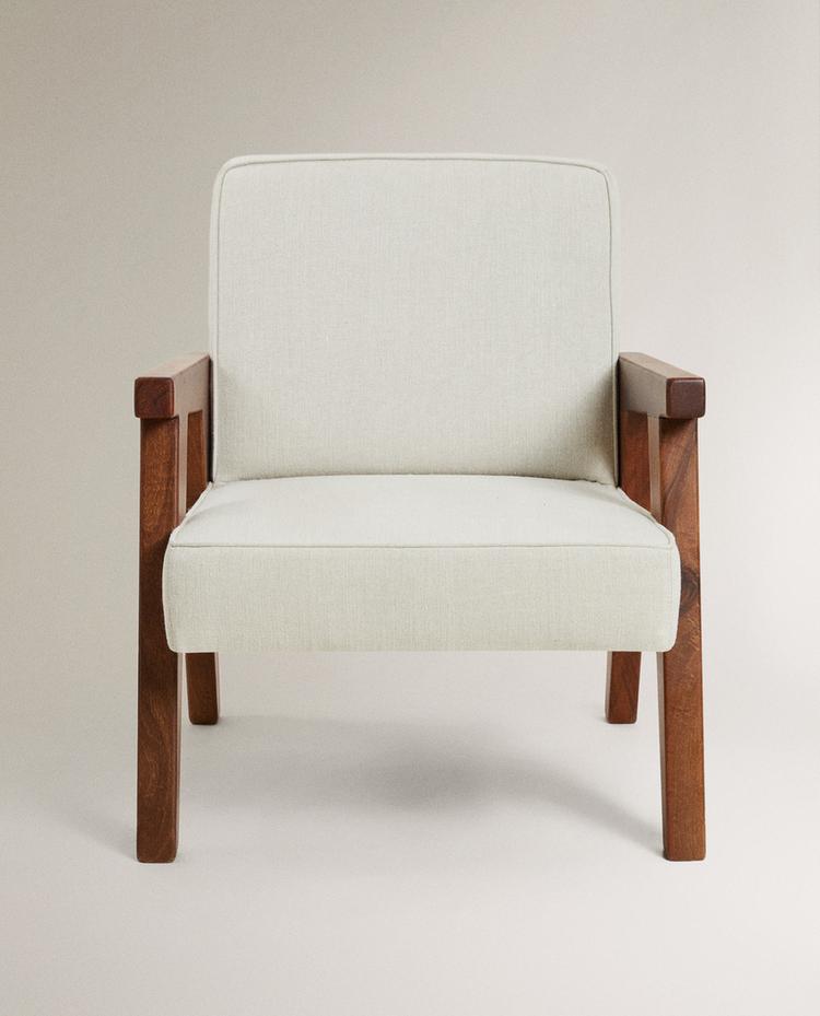 ZARA HOME BY BLASCO UPHOLSTERED WALNUT ACCENT CHAIR
