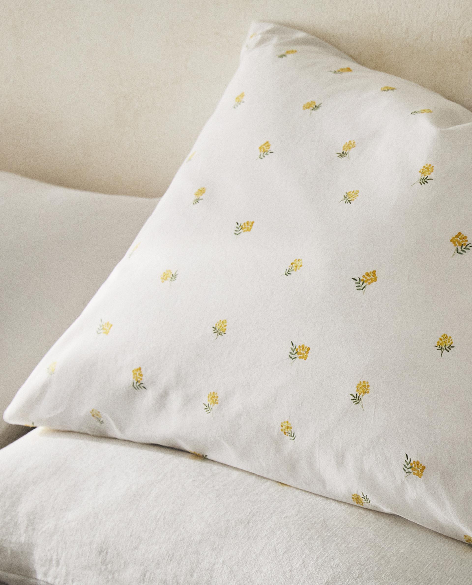 ミモザ プリント コットン ピローケース | Zara Home 日本/Japan