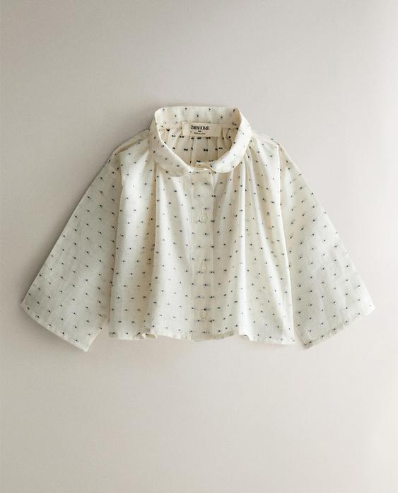 DOTTED MESH BABY SHIRT