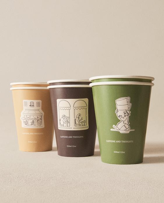 PACK OF COFFEE CUPS WITH LID (PACK OF 6)