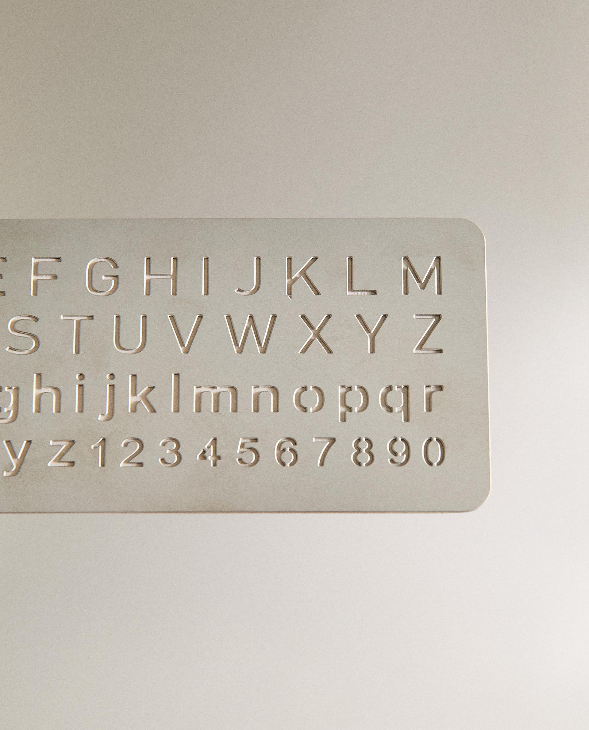 METAL ALPHABET RULER