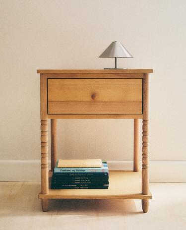 WOODEN BEDSIDE TABLE