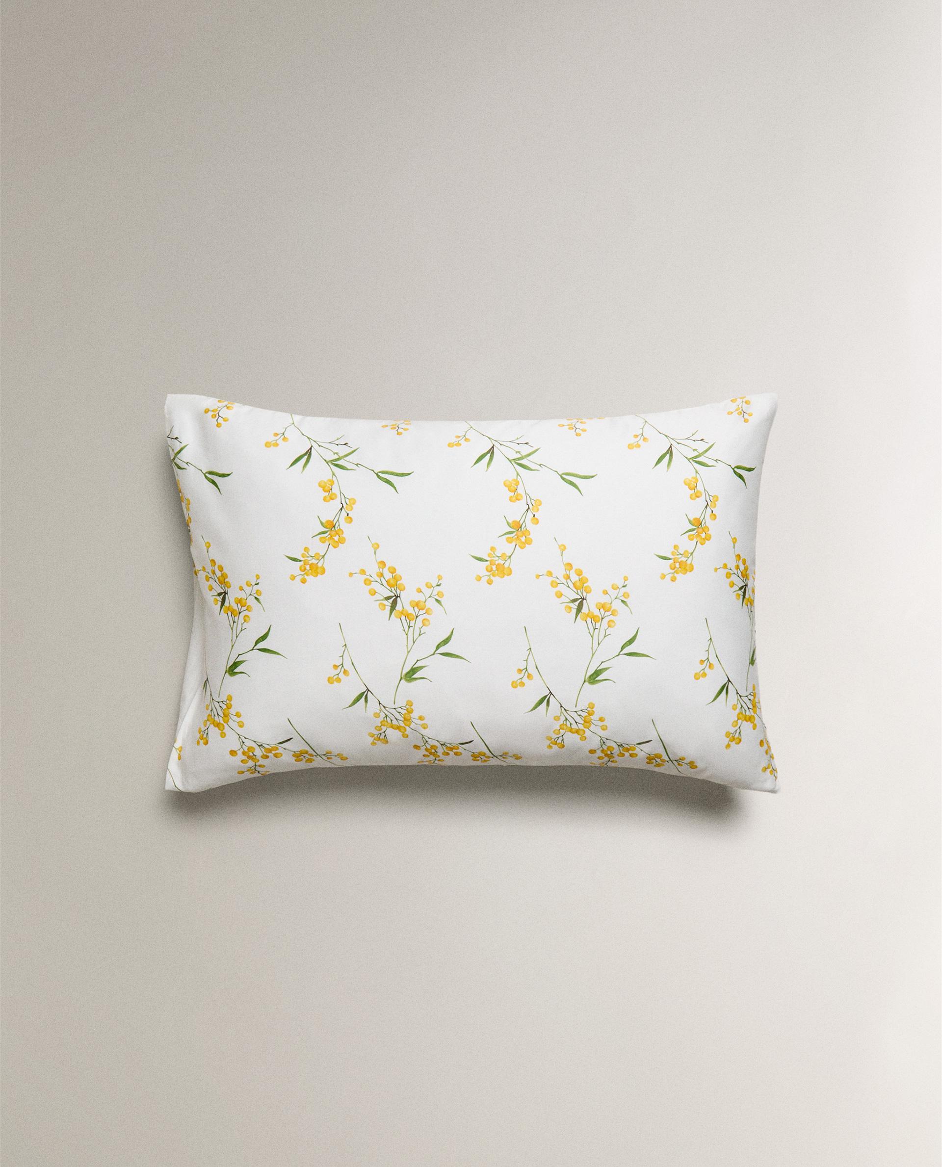 ミモザ プリント サテン ピローケース | Zara Home 日本/Japan