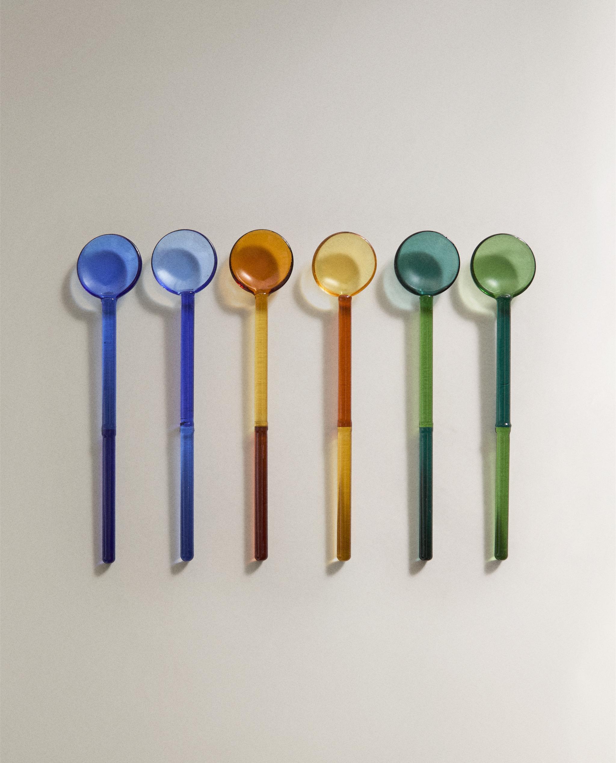 PACK OF COLOURED BOROSILICATE ICE CREAM DESSERT SPOONS (PACK OF 6) product thumbnail 3