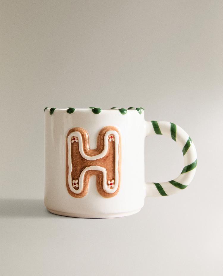 CHILDREN’S CHRISTMAS LETTER H STONEWARE MUG