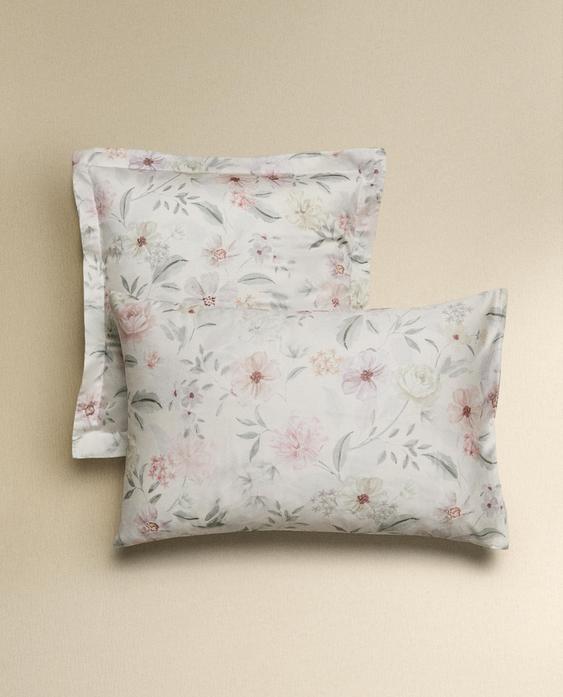 FLORAL PRINT SATEEN PILLOWCASE