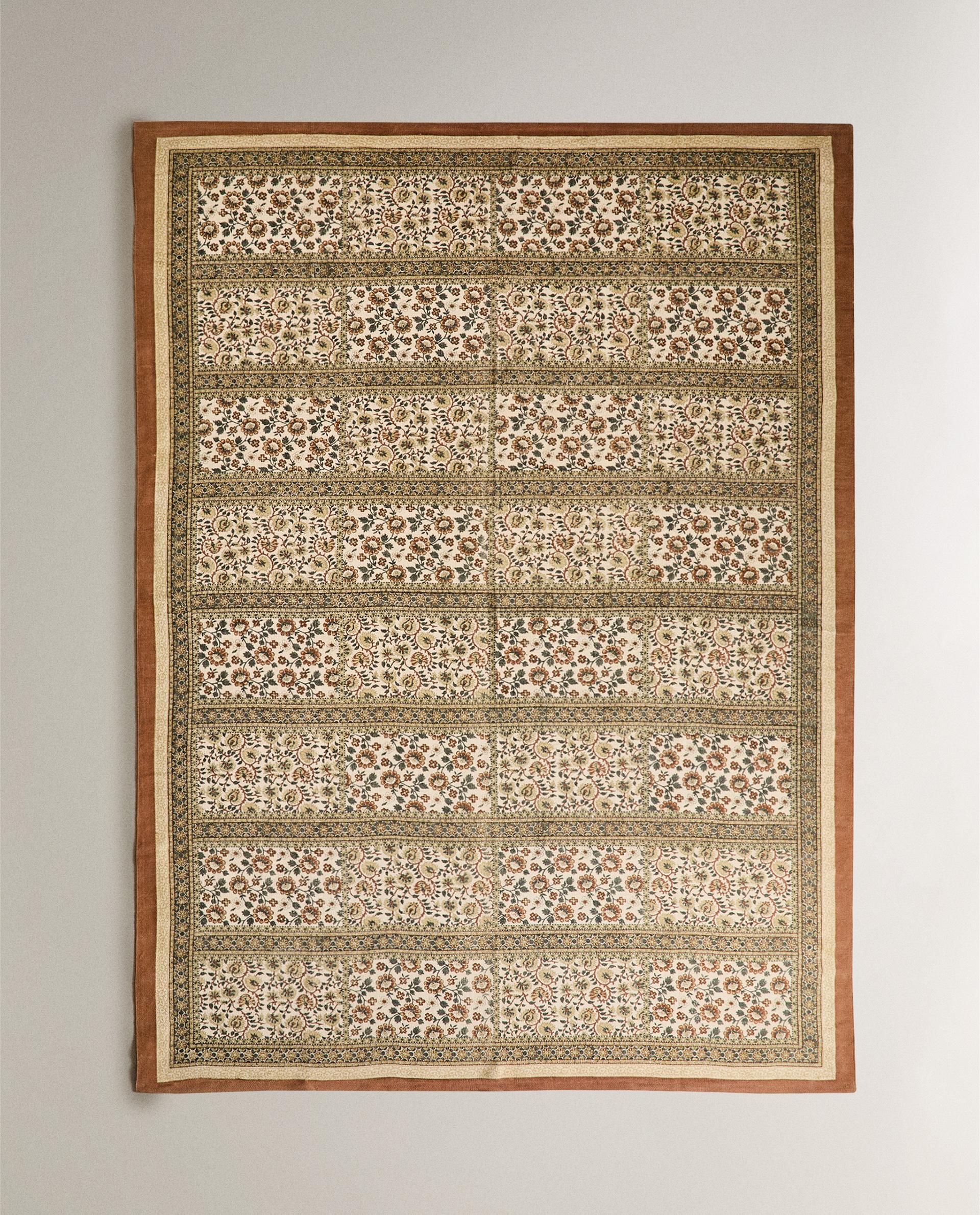 COLOUR BLOCK PRINT COTTON RUG product thumbnail 14