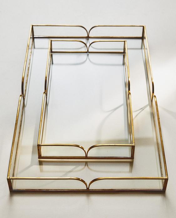 GLASS AND METAL TRAY GLASS AND METAL TRAY