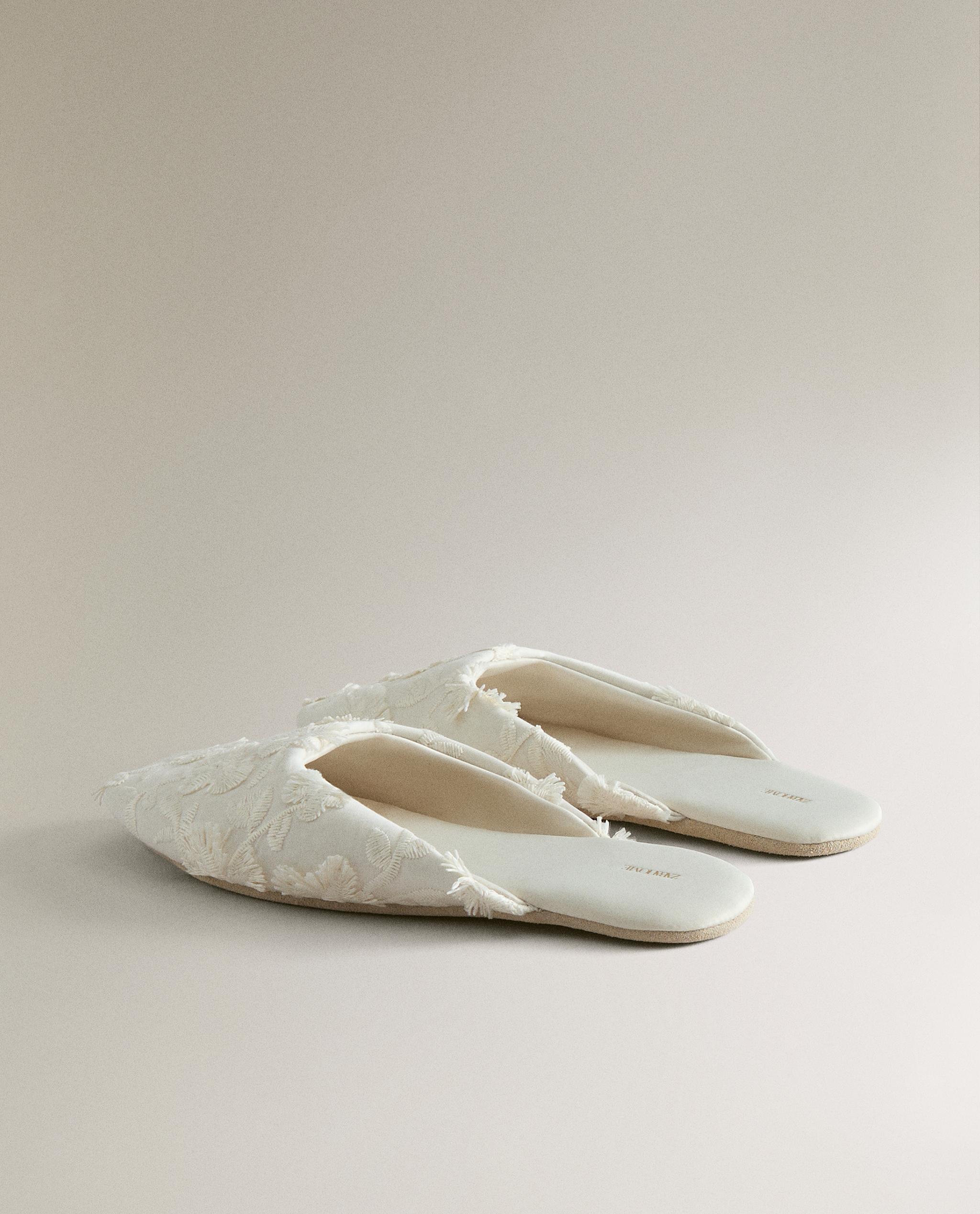 FLORAL MULE SLIPPERS WITH LEATHER SOLE product thumbnail 8